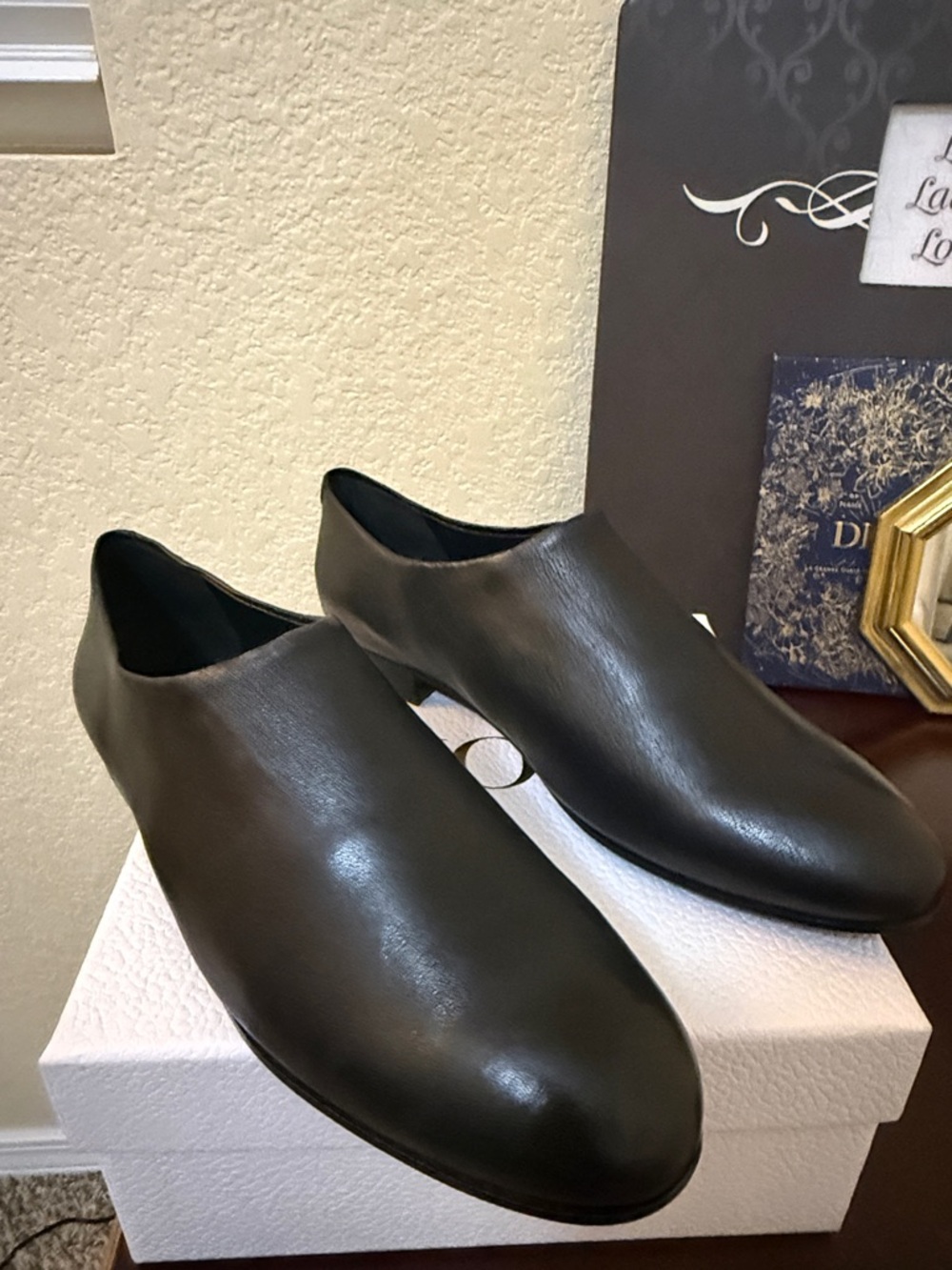 Opening Ceremony Black Leather Slip-On Loafers Shoes NIB Women’s 6.5